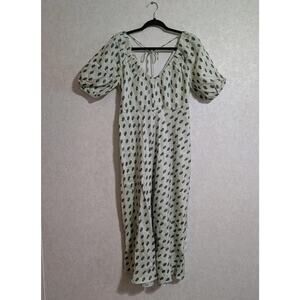 NWT Banana Republic Viscose-Linen Ruched Maxi Dress Etched Paisley Size 4